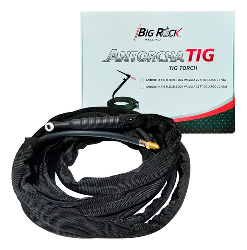 Antorcha Tig Flexible 200amperes Con Valvula 25 Ft Largo 1v