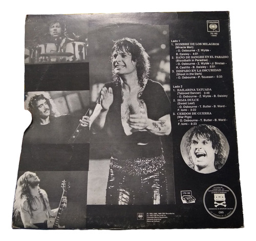 Ozzy Osbourne Just Say Ozzy Solo La Tapa(vinilo No) Nacional (Usado)