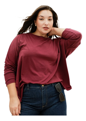 Blusa Remerón Amplio Ancho Mujer Oversize M Al 5xl!