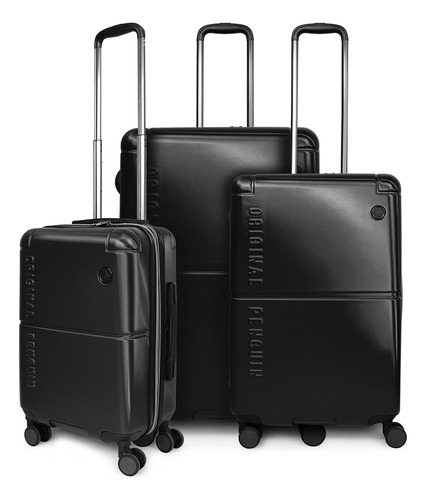 Set De 3 Maletas S+m+l Roma Negra Penguin