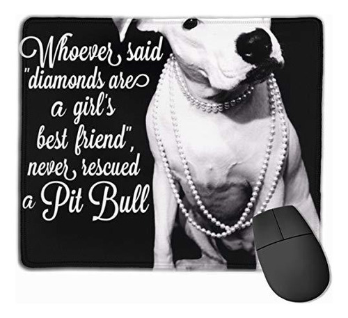 Pad Mouse - Pitbull And Girl Dog Mouse Pads With Stitched Ed