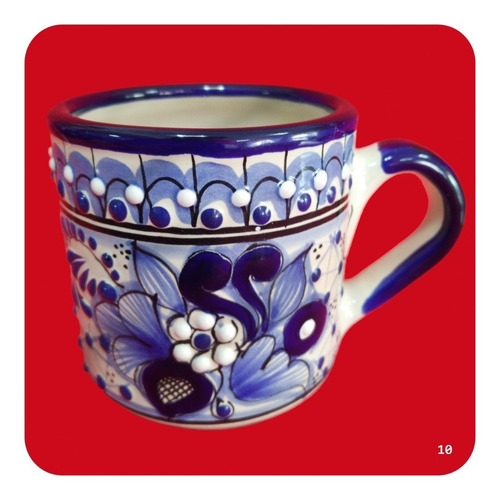 Imagen 7 de 10 de 3 Tarros De Talavera Poblana Azul Diseño Especial 450ml Tz