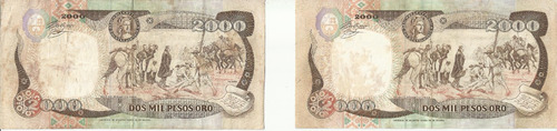 Colombia Lote Billetes 2000 Pesos 1983-1992 