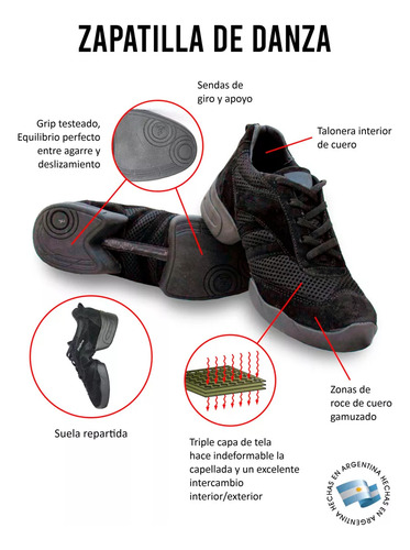 Zapatillas Danza Baile Con Aire Con Suela Repartida Rosa