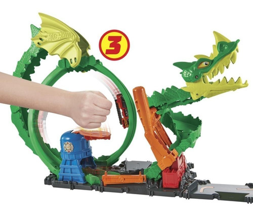 Imagem 9 de 10 de Hot Wheels City Pista Épica Do Dragão Com Carrinho - Mattel