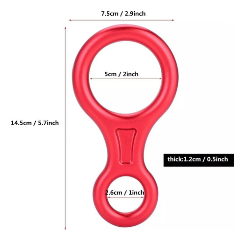 [ Mosquetón Genérico Para Escalada, Rappel, 8 Pulgadas,