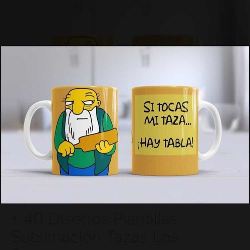 + 40 Diseños Plantillas Para Sublimar Tazas Los Simpsons