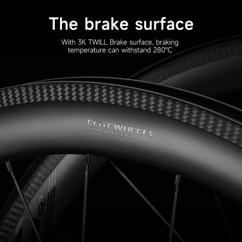 Elitewheels Ruedas De Carbono Bicicleta 700c Tubeless Ready