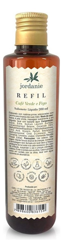 Refil Sabonete Líquido Café Verde E Figo 200 Ml Jordanie