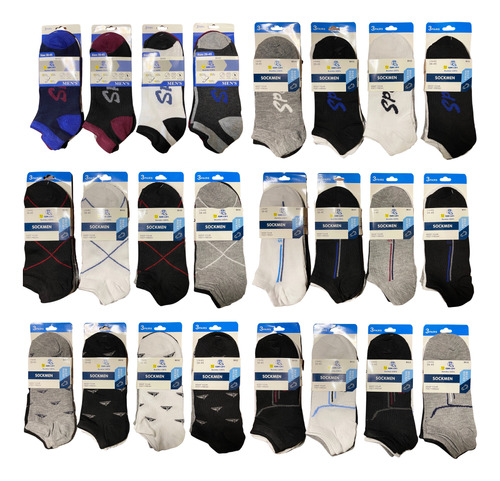 Pack 12 Calcetines Tobillera Hombre Calcetas Soquete Bambú X