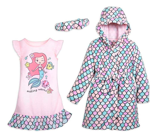 Set Bata, Pijama Y Vincha Ariel - La Sirenita