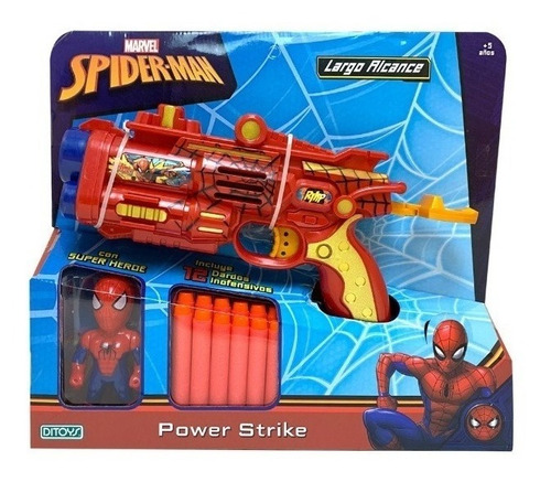 Spiderman Pistola Lanza Dardos Power Strike Mt3 2423 Ttm