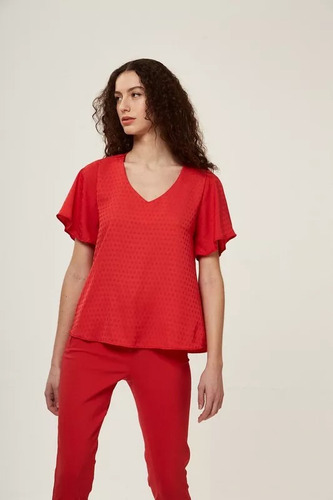 Blusa Remera Ted Bodin Ditsy Color Rojo Talle X1