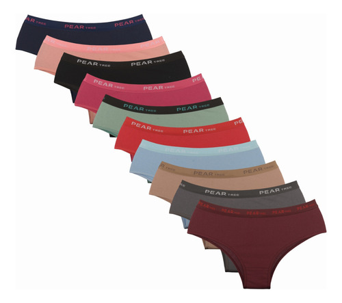 Kit 10 Calcinhas Plus Size Cintura Alta Calçola Algodão