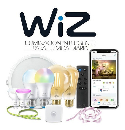 Imagen 2 de 9 de Foco Led Inteligente Wifi Wiz Color Rgb 9w E27 X6 Unidades