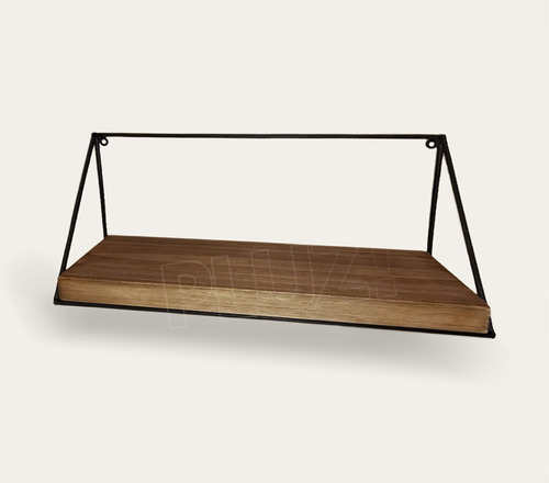 Estante Industrial Vintage 60cm Madera Y Hierro Negro