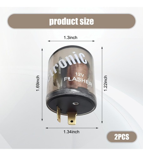 Intermitentes Automotrices 12 V 2 Pines Premium Impermeables