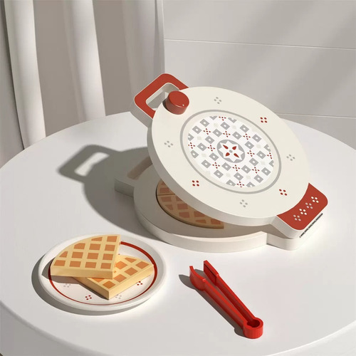 Imagen 7 de 7 de Set Para Hacer Waffle Juguete De Madera Didáctico Montessori