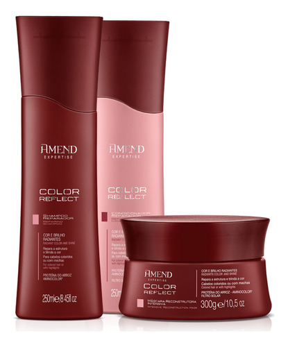 Kit Shampoo Condicionador E Máscara Amend Color Reflect 300g