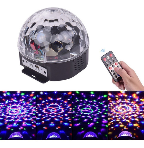 Imagen 4 de 6 de Bola Led Magic Luces Reproductor Mp3 + Pendrive Y Bluetooth