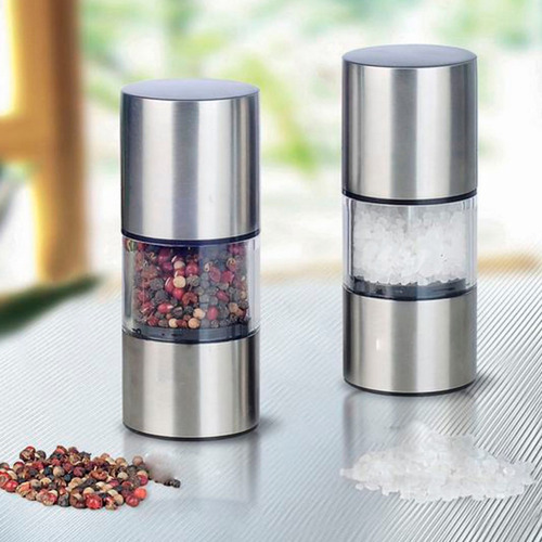 Moedor De Sal Tempero Pimenta Aço Inox Acrilico Pequeno