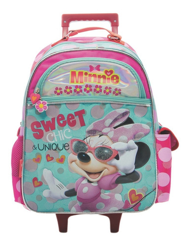 Mochila Con Carro 15puLG Disney Minnie Original Mundo Manias