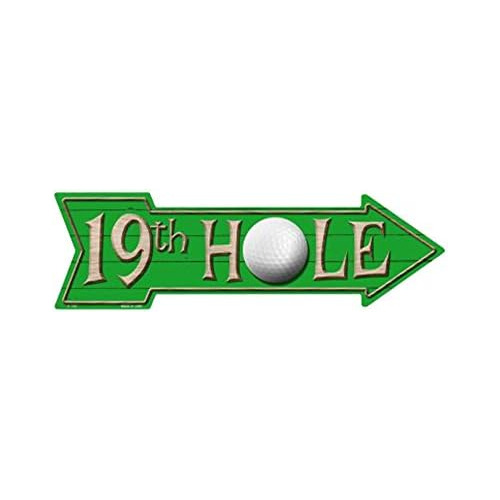 Cartel Metálico De Flecha Novedad  19th Hole  (el 19º...