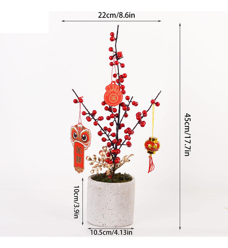 Flor Artificial En Maceta Bonsai Boda Adornos De Año Nuevo