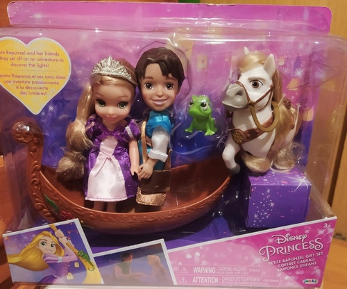 Disney Rapunzel Y Flynn Petite. Canoa Set. Jakks Pacific