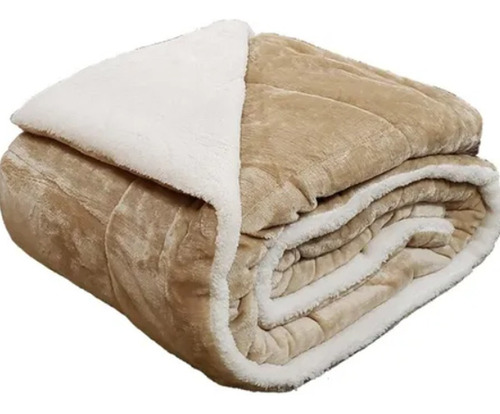 Acolchado Flannel Corderito Bastilla Luxury 2 1/2pl Beige