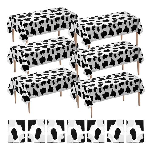 Mantel Con Estampado De Vaca, Paquete De 6 Manteles De 54 X