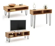 Comprar Combo Mesas De Centro, Credenza Y Tv Vintage Industrial 