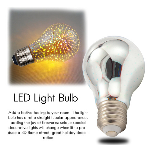 Cw Bombilla Led Led Infinity 3d Con Efecto De Fuegos