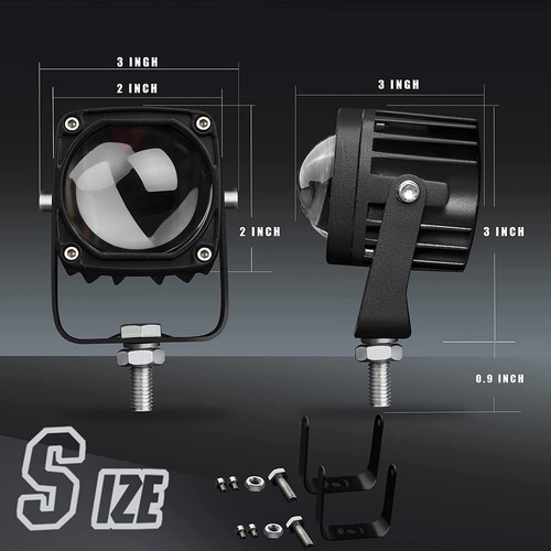 Par Faros Barras Lupas Ultra/brillo Moto/harley/jeep/atv
