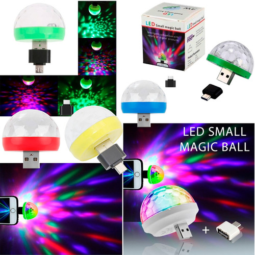Imagen 2 de 7 de Fiesta Car Bola Rgb Magic Usb Media Esfera Audioritmica Dj