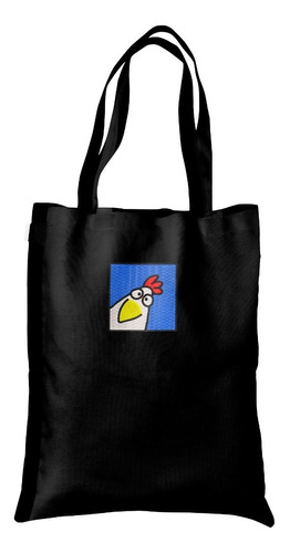 Bolsa Tote Bag Artesanal Gabardina Bordado Serious Chicken