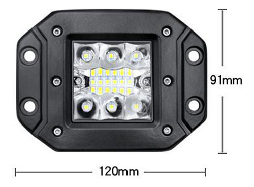 Neblinero 36w 6k 12 Led Empotrar 9-36v Ip67