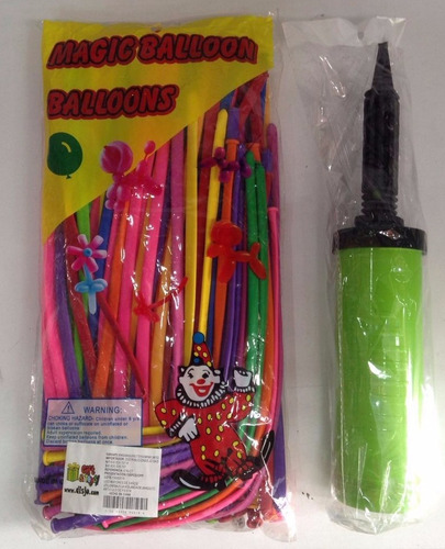 Kit Paquete De Bombas Mil Figuras X100 + Inflador Sorpresas
