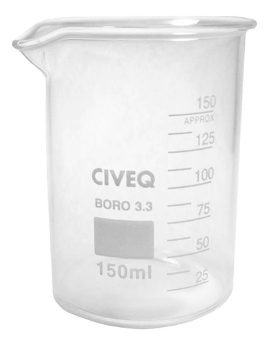 Vaso De Precipitado Graduado Para Laboratorio 150ml Vidrio