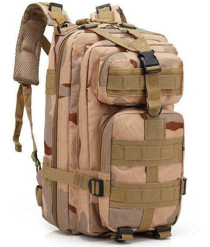 Mochila Tatica Reforçada Militar Camuflada 30lt Impermeavel Cor Cáqui 929-i Desenho Do Tecido Caqui