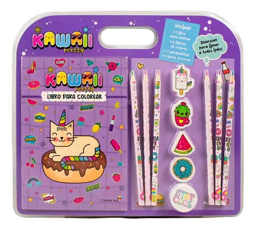 Diviertete Pintando Kawaii Pretty Para Pintar Con Accesorios, De Varios Autores. Diviertete Pintando Editorial Betina Editorial, Tapa Cartone En Español, 2024