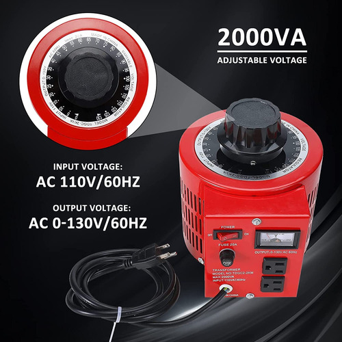 Transformador De Voltaje Yaeccc 2000w Ac 110v A 130v 60hz 20