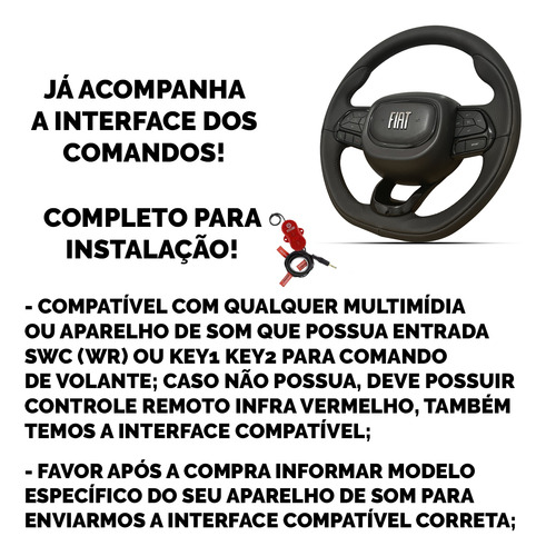 Volante Multifuncional Fiat Pulse Siena Strada Doblo.