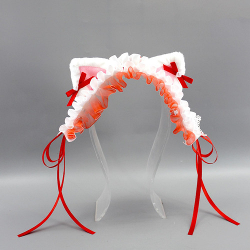 Diadema Con Orejas De Y Lazo, Diadema Para Actuaciones Rojo
