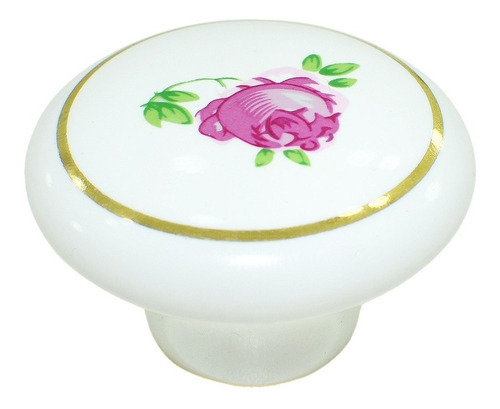 7 Puxador Porcelana Redondo Moveis Gaveta Italy Line Cor Rosa