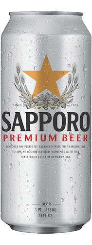 Cerveza Sapporo Premium 1 Pza  473 Ml