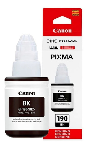 Canon Tinta Gi-190 Bk Botella De Tinta Negra Con 135ml