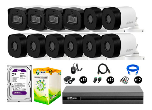 Cámaras Dahua 40m Largo Alcance Ext Kit 12 Full Hd Disco 2tb