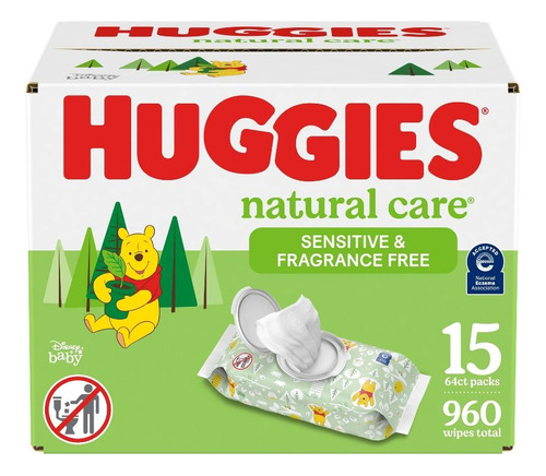 960 Toallitas Para Bebe Sin Perfume-huggies Natural 15pack