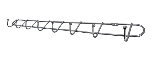 Perchero Pared Metalico 8 Ganchos Cromado Colgante